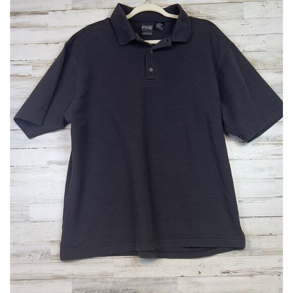 Ping Collection Men's XL Dry Fiber Dynamics Solid Dark Blue Golf Polo Shirt - Picture 1 of 5